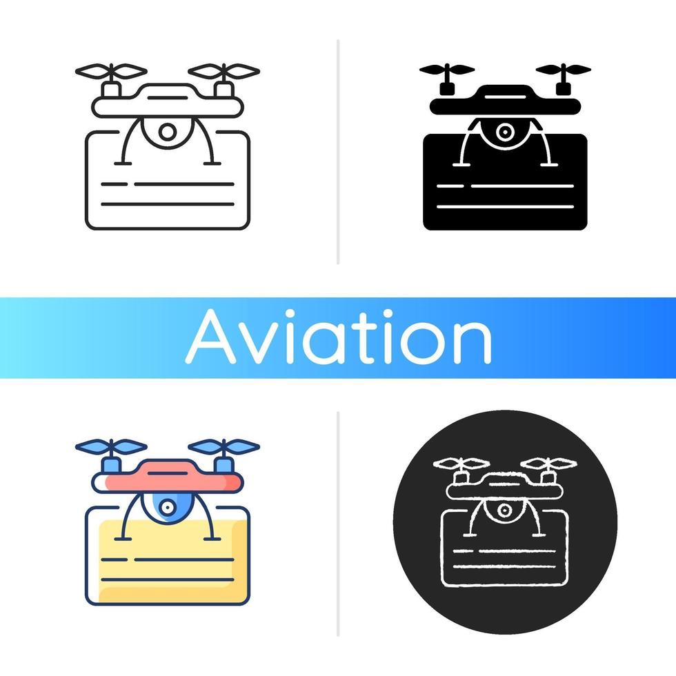 icono de licencia de drone vector