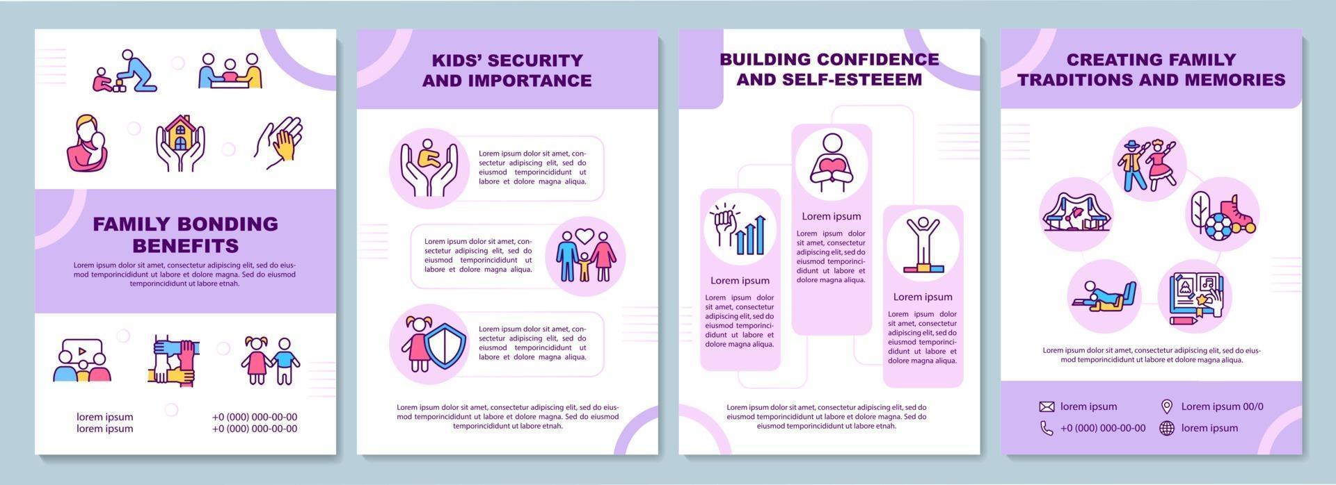 Family bonding benefits brochure template vector