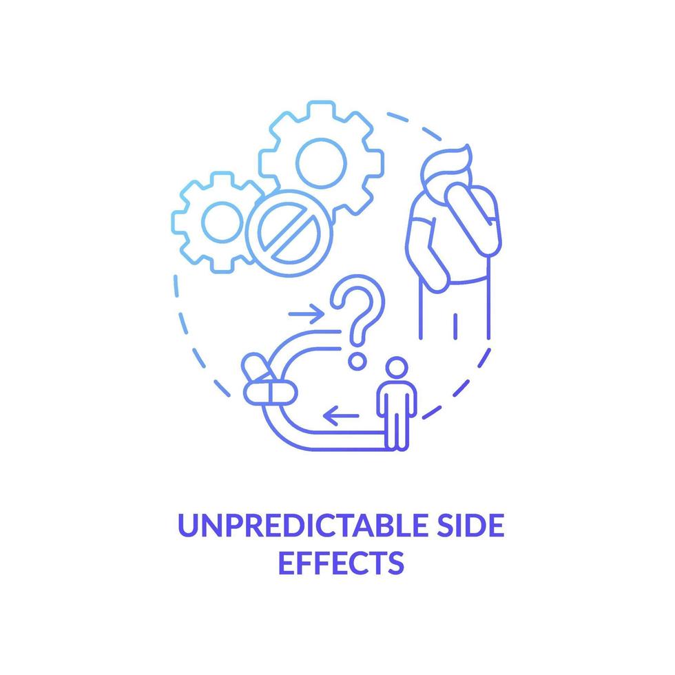 Unpredictable side effects concept icon vector