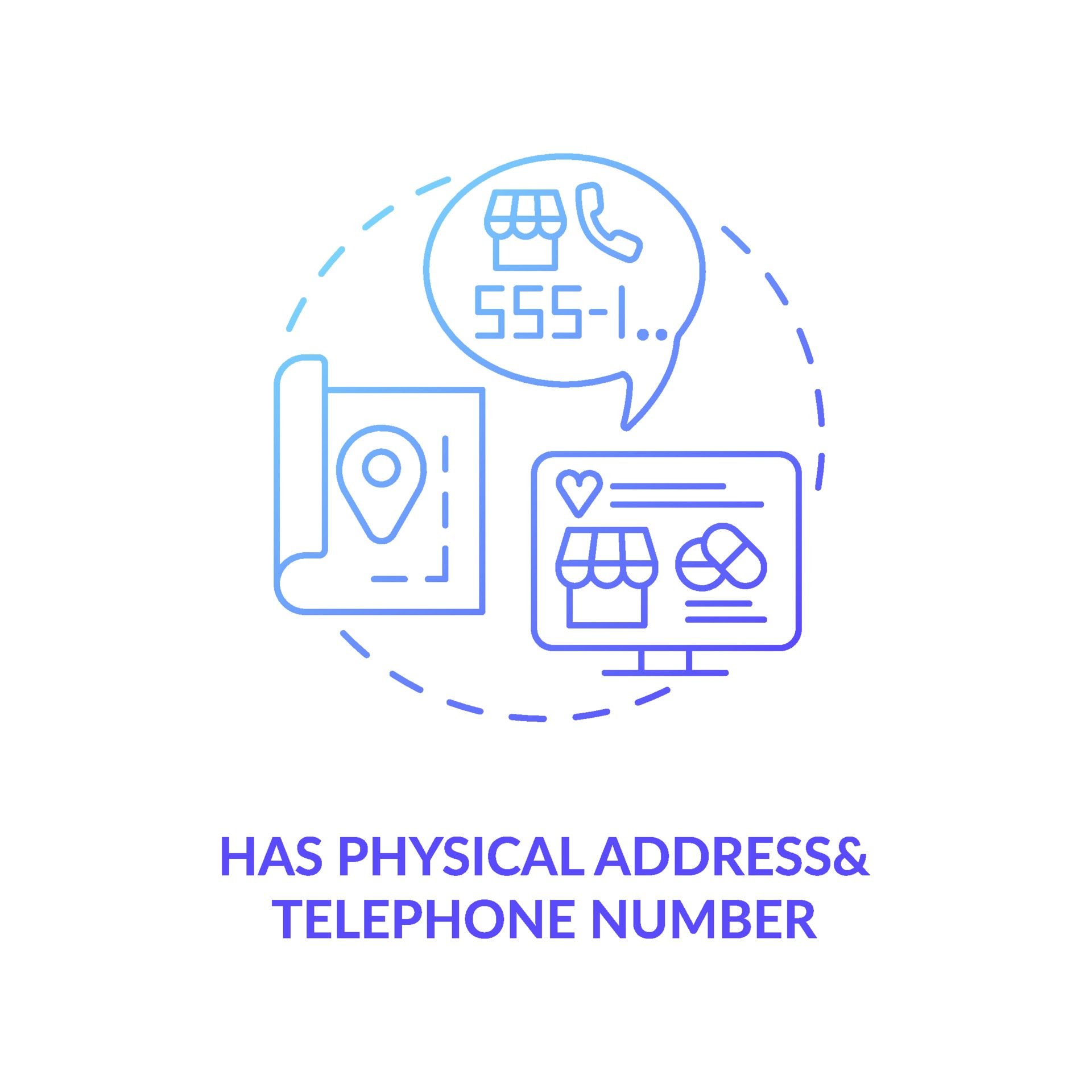 Has Physical Address And Telephone Number Concept Icon 2134189 Vector Art At Vecteezy