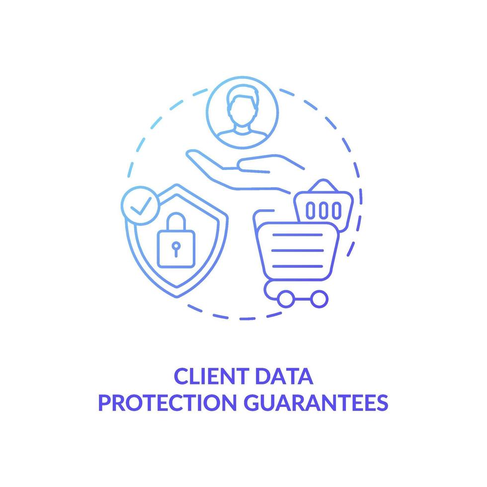 icono de concepto de garantías de protección de datos del cliente vector