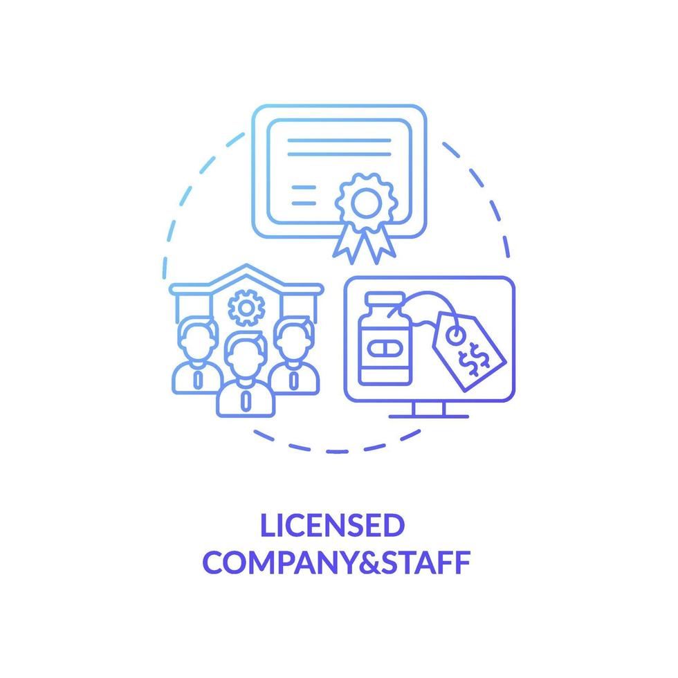 icono de concepto de empresa y personal con licencia vector