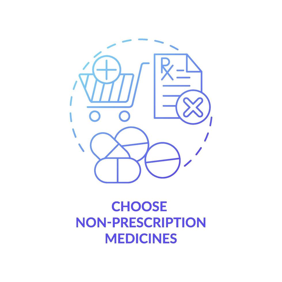 Choose non prescription medicines concept icon vector