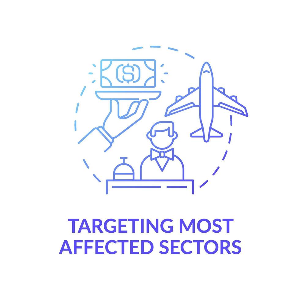 Targeting most affected sectors concept icon vector