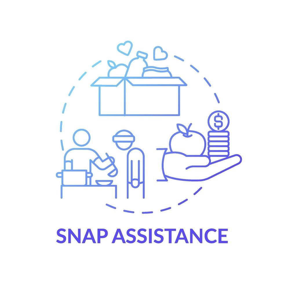 SNAP assistance concept icon vector