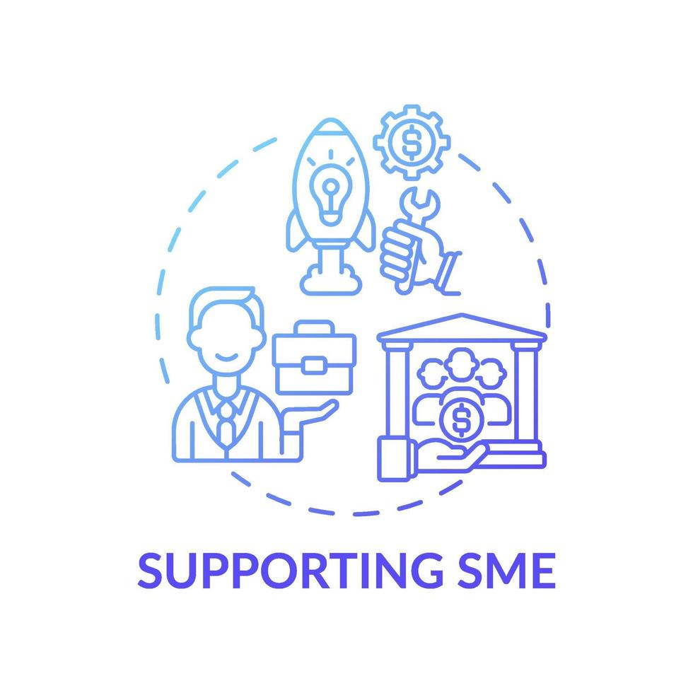 Supporting SME concept icon vector