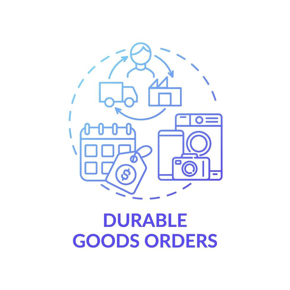 Durable goods orders concept icon vector