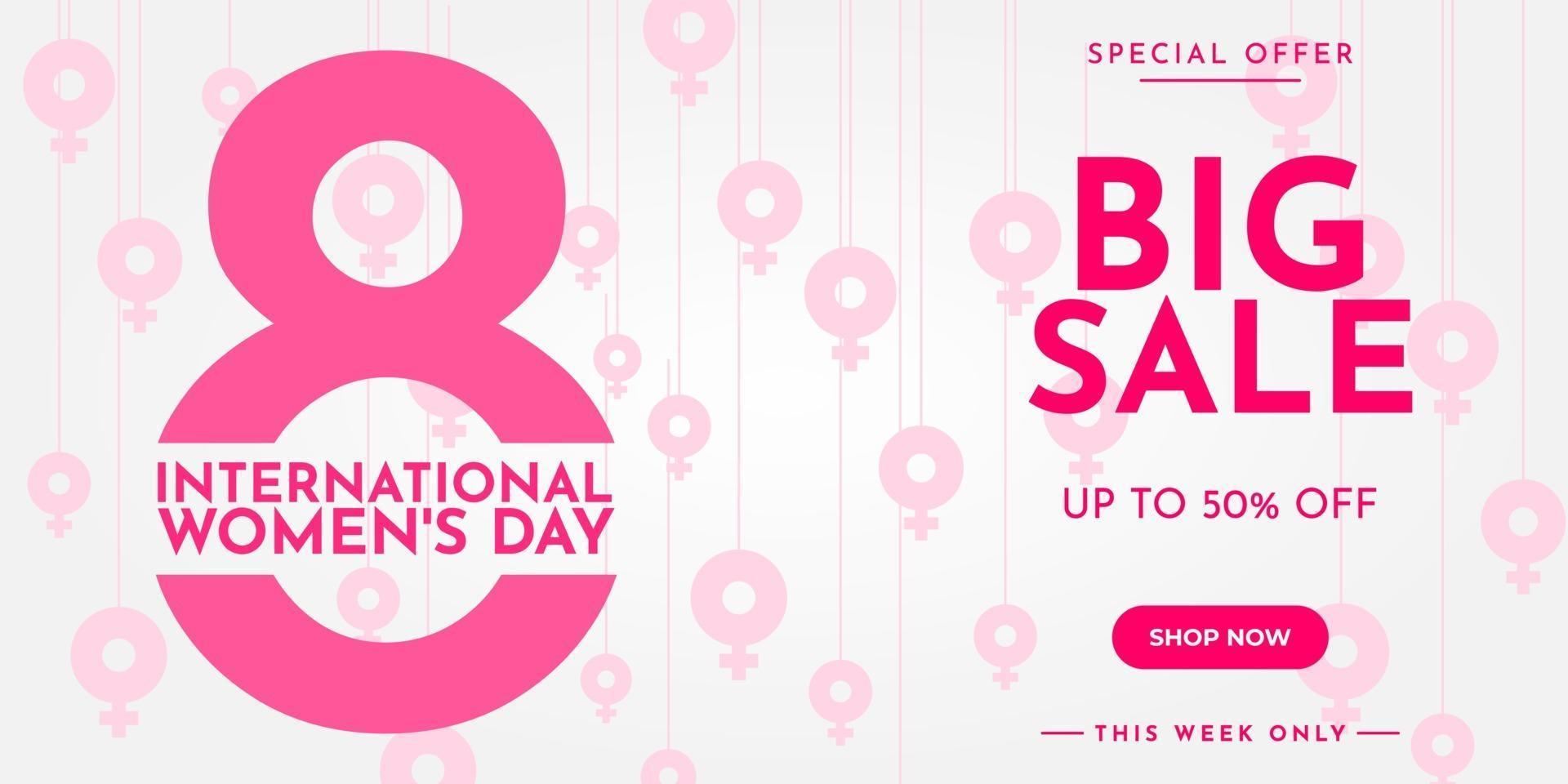 International Women's Day sales banner vector