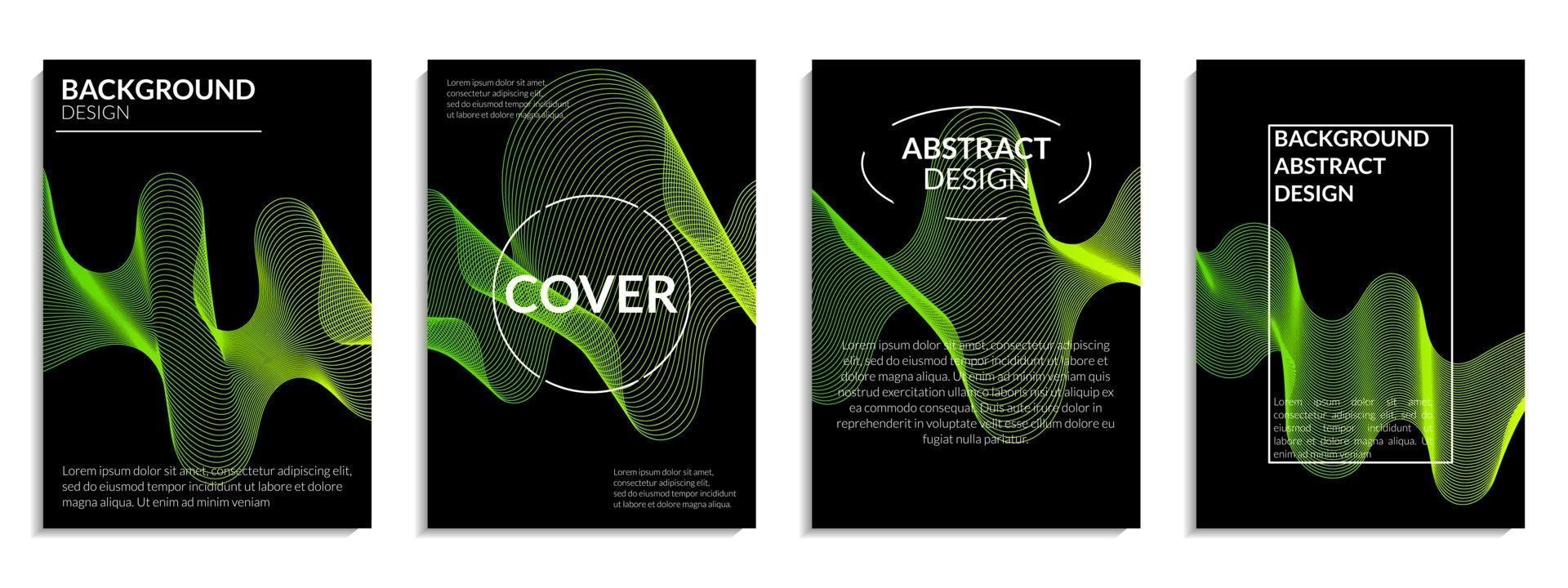Abstract cover set design wavy line vector