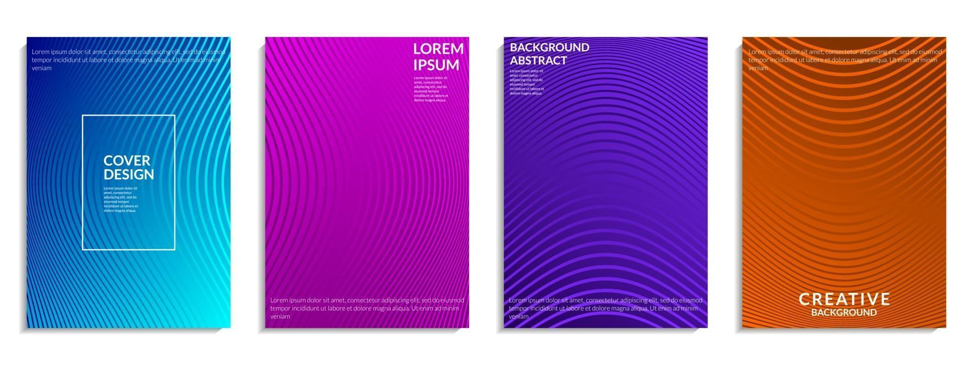 Abstract set of colorful gradient wavy lines shape vector
