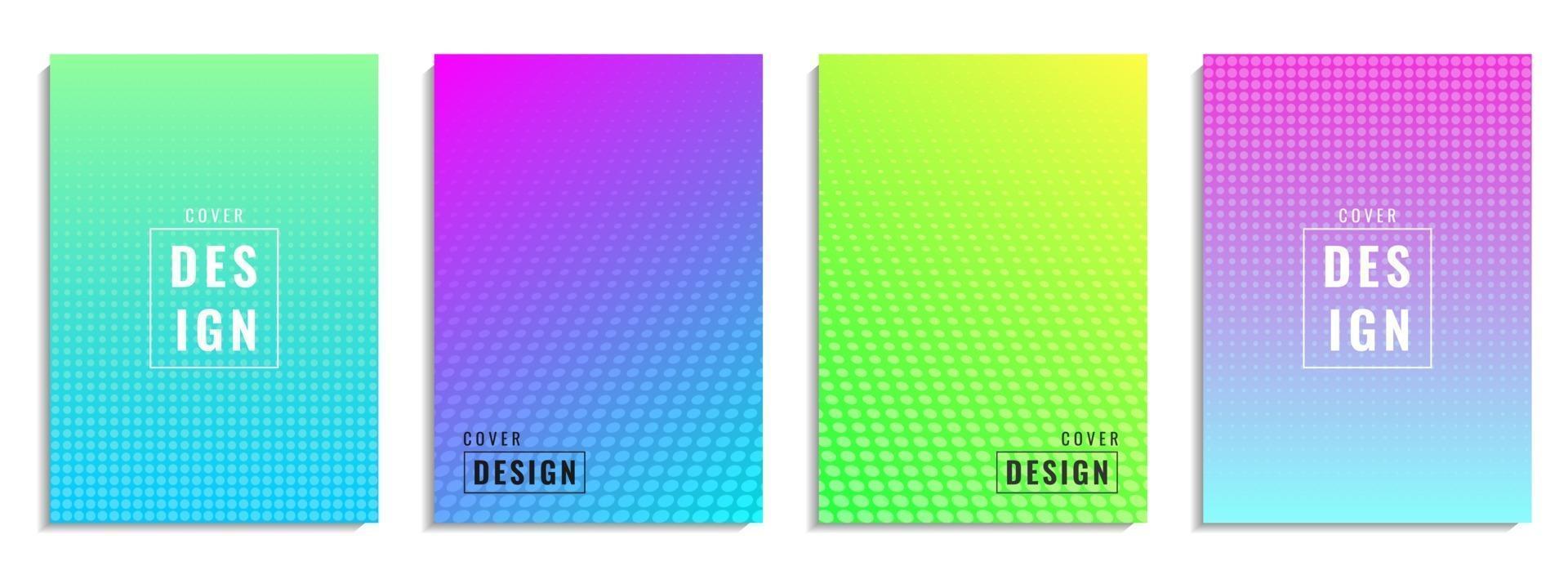 diseño de cubierta mínima. forma de punto de semitono colorido vector