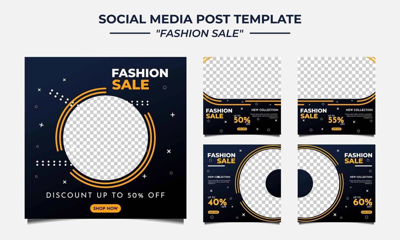 social media post template fashion sale vector