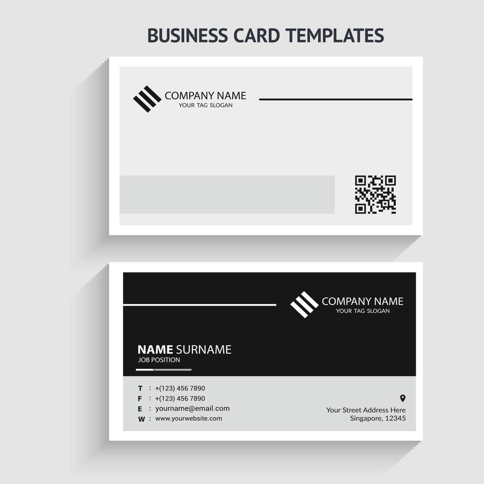 Simple Business Card Template. Stationery Design, Flat Design, Print Template, Vector illustration.