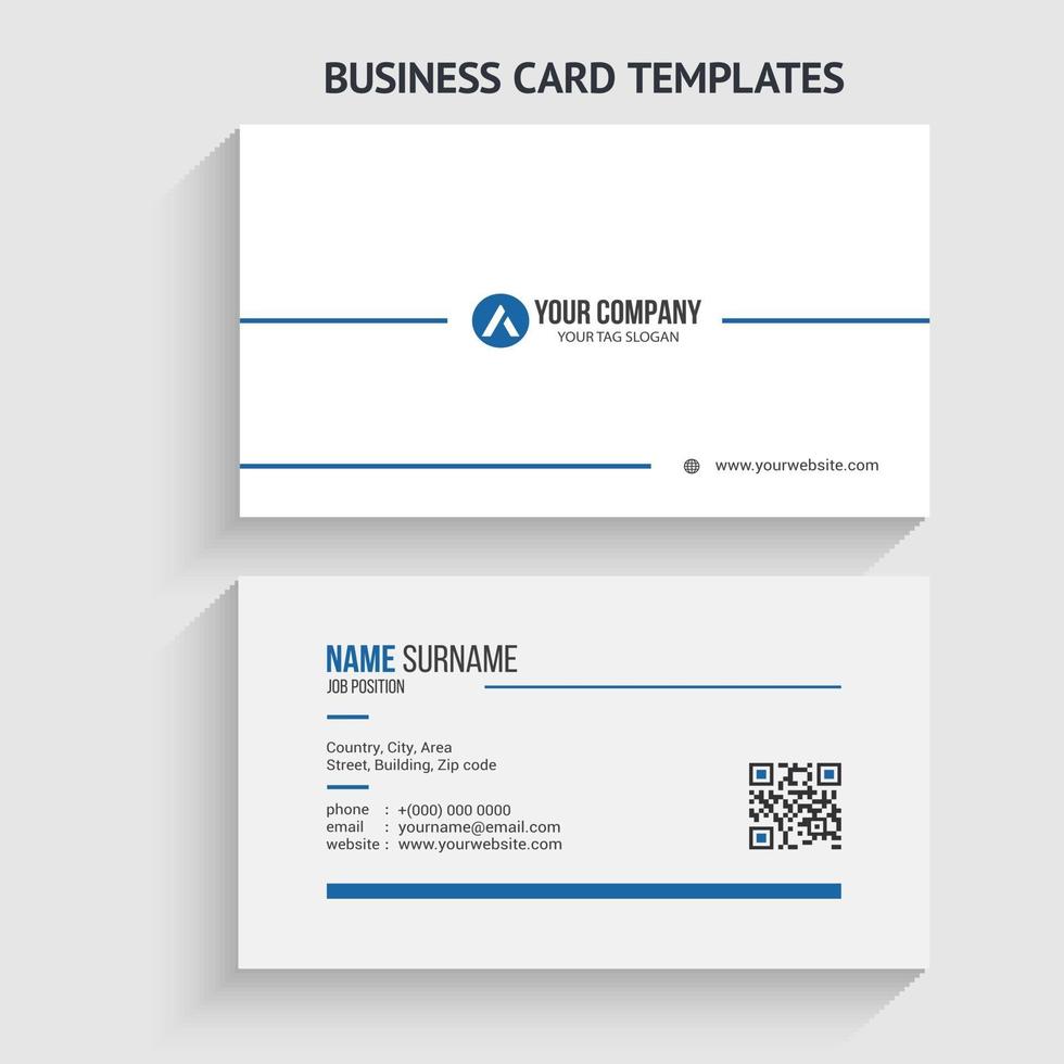 Simple Business Card Template. Stationery Design, Flat Design, Print Template, Vector illustration.
