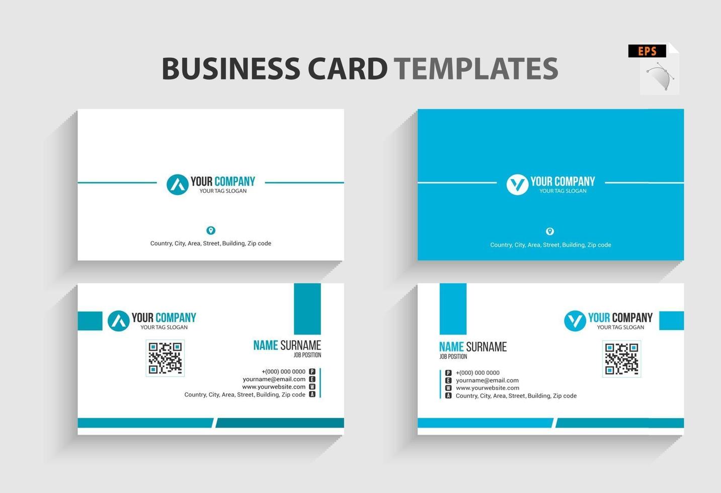 Modern Business Card Template. Stationery Design, Flat Design, Print Template, Vector illustration.