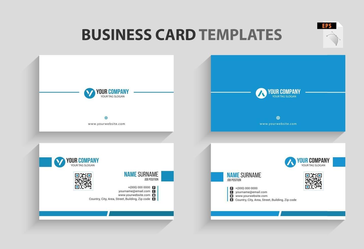 Modern Business Card Template. Stationery Design, Flat Design, Print Template, Vector illustration.