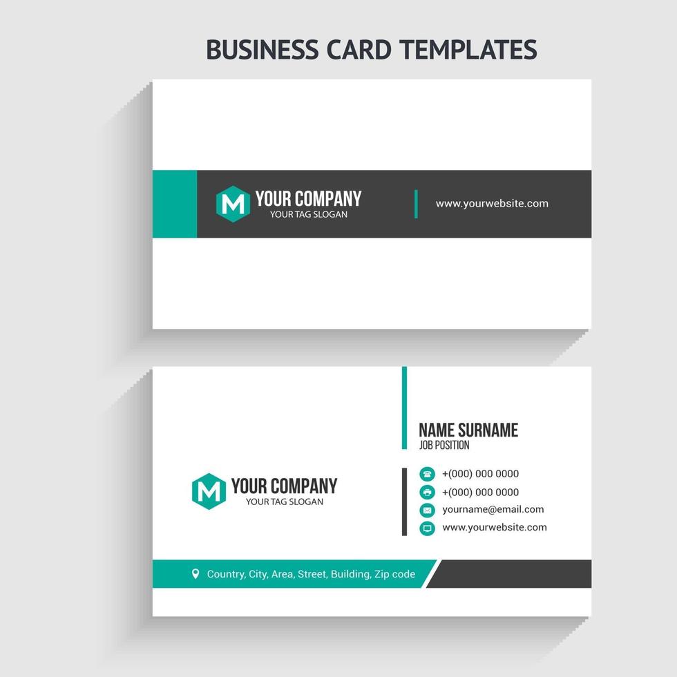 Modern Business Card Template. Stationery Design, Flat Design, Print Template, Vector illustration.