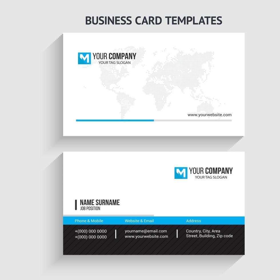 Modern Business Card Template. Stationery Design, Flat Design, Print Template, Vector illustration.