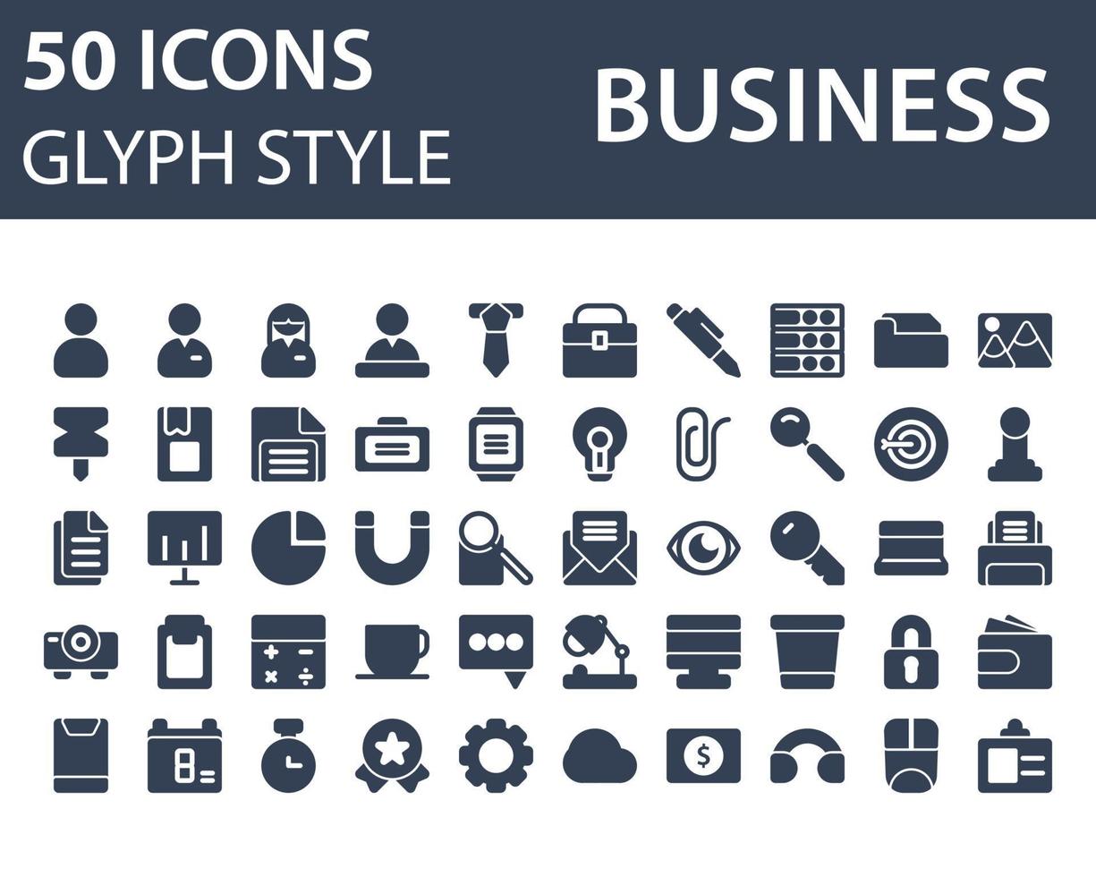 Set of Business icon in glyph style isolated on white background. for your web site design, logo, app, UI. Vector graphics illustration and editable stroke. EPS 10.