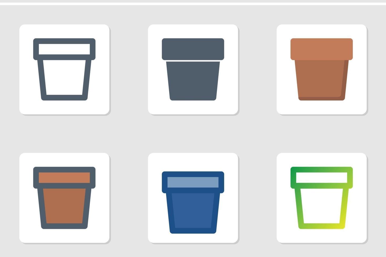 Pot icon set vector