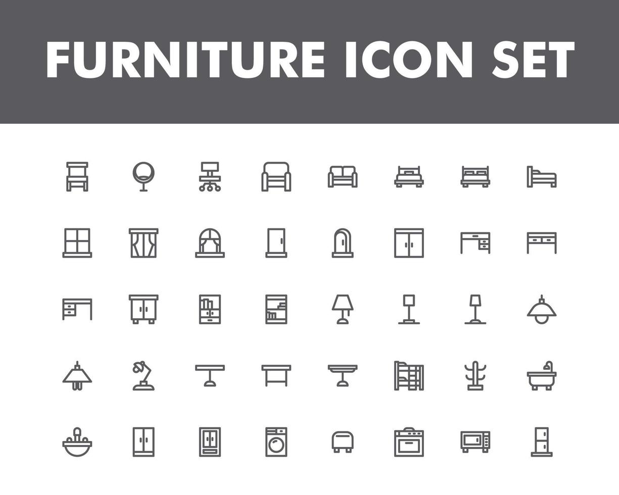 furniture icon set isolated on white background. for your web site design, logo, app, UI. Vector graphics illustration and editable stroke. EPS 10.