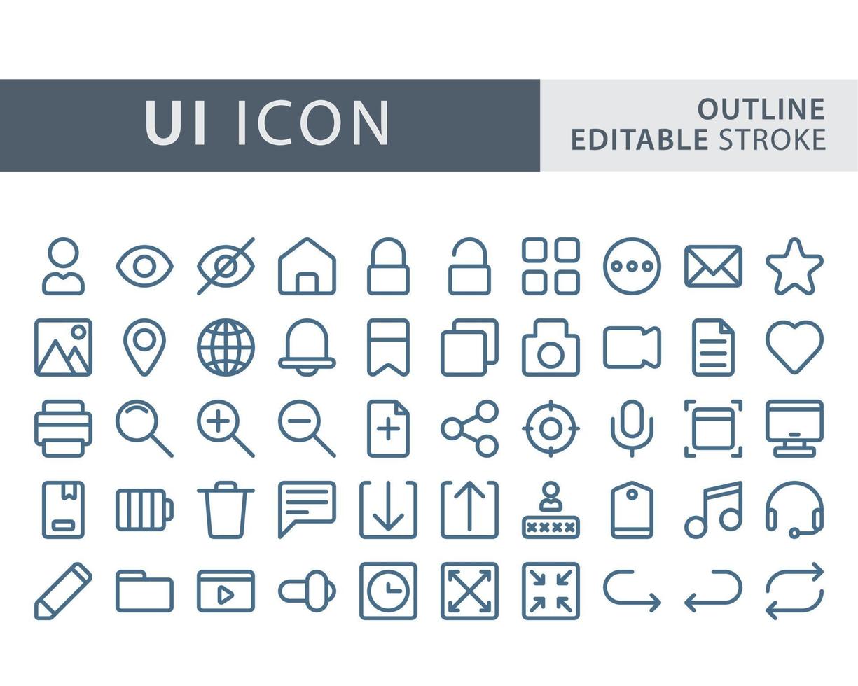 conjunto de conjunto de iconos de interfaz de usuario vector