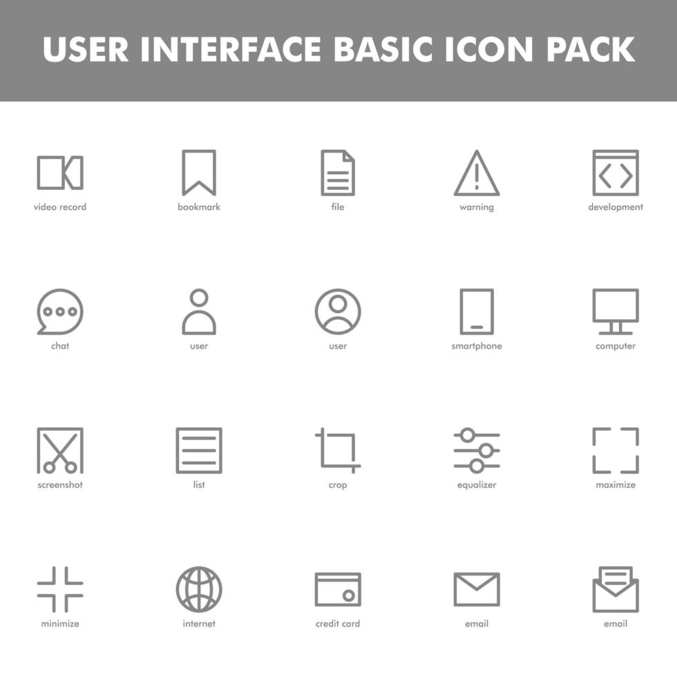 paquete de iconos de interfaz de usuario aislado sobre fondo blanco. para el diseño de su sitio web, logotipo, aplicación, interfaz de usuario. Ilustración de gráficos vectoriales y trazo editable. eps 10. vector