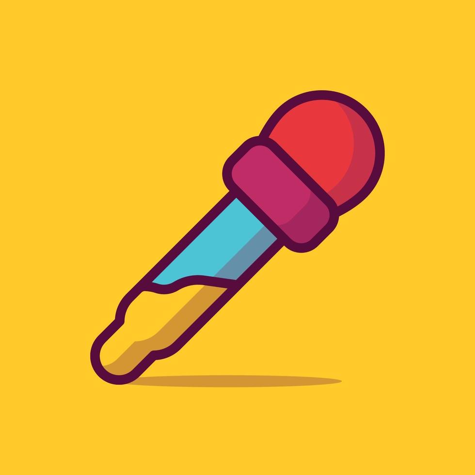 Pipette Vector Icon Illustration. Flat Cartoon Style Suitable for Web Landing Page, Banner, Sticker, Background.