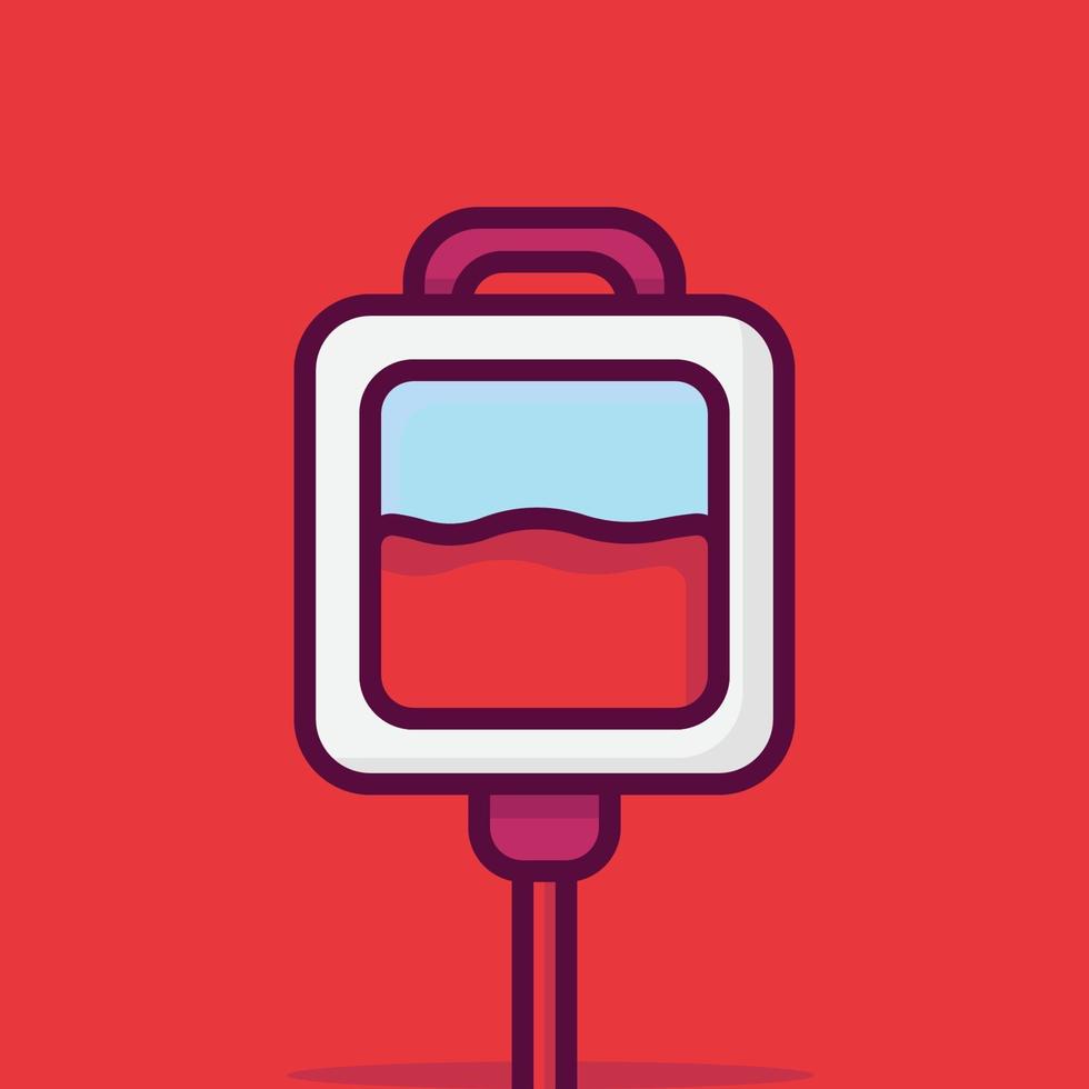 Blood transfusion Vector Icon Illustration. Flat Cartoon Style Suitable for Web Landing Page, Banner, Sticker, Background.