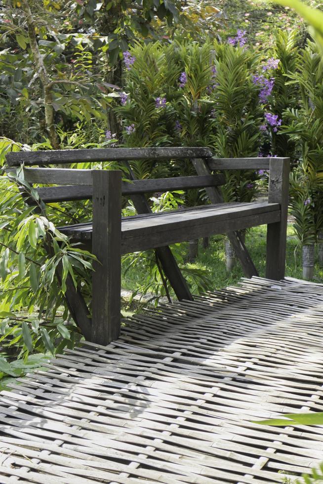 Bench in a garden photo