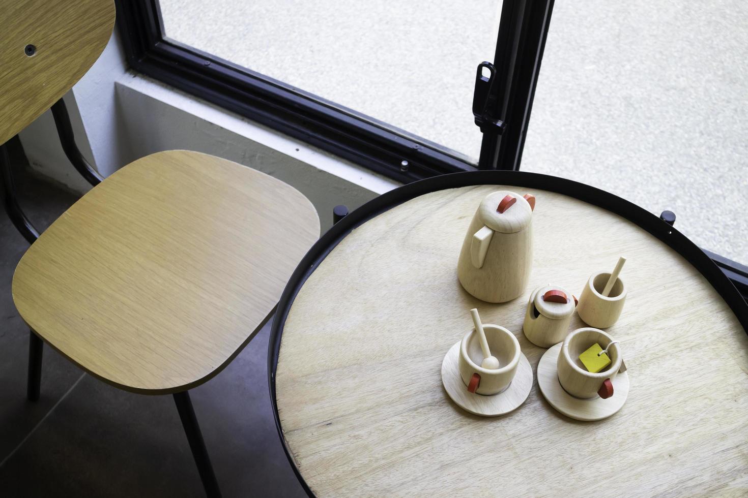 Wooden tea set photo