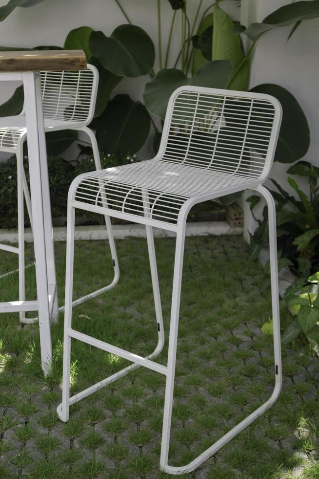 White garden chair photo