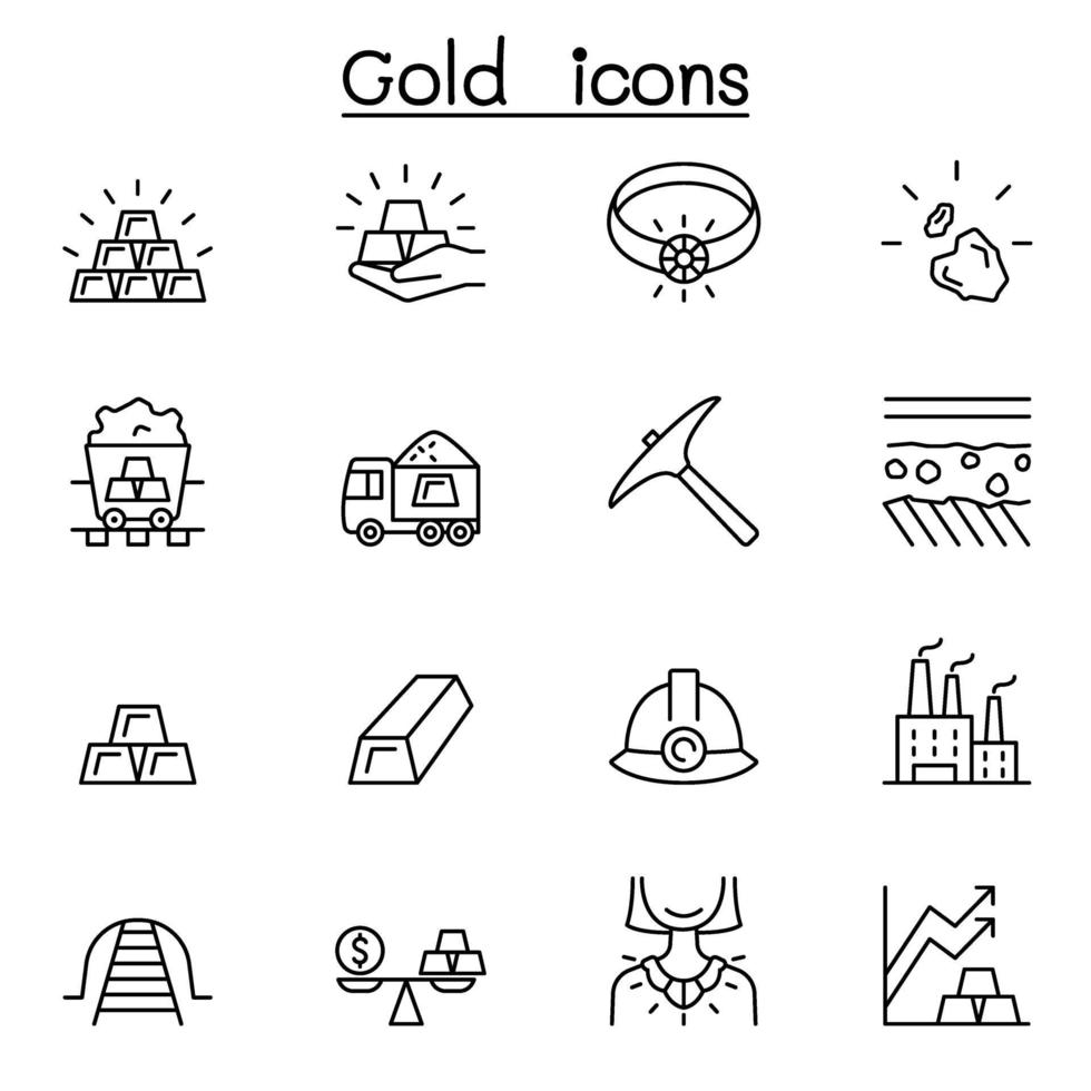 icono de oro en estilo de línea fina vector