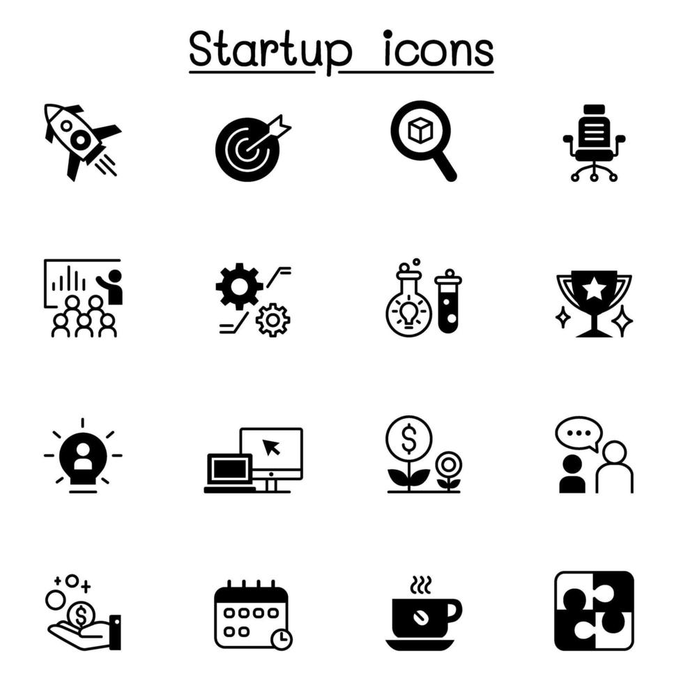 Diseño gráfico del ejemplo del vector del conjunto de iconos de inicio