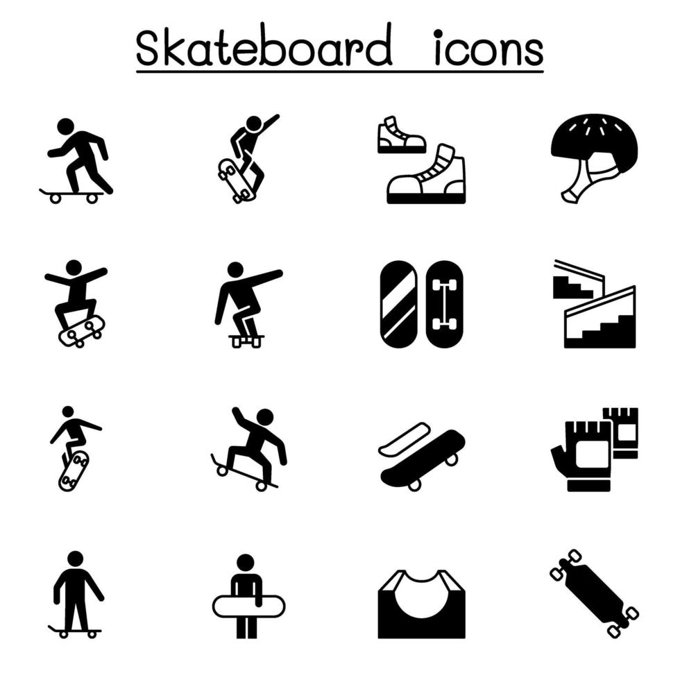 Skateboard icon set vector illustration graphic design