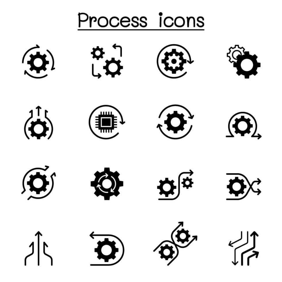 Process icon set vector illustration graphic design 2135143 Vector Art ...