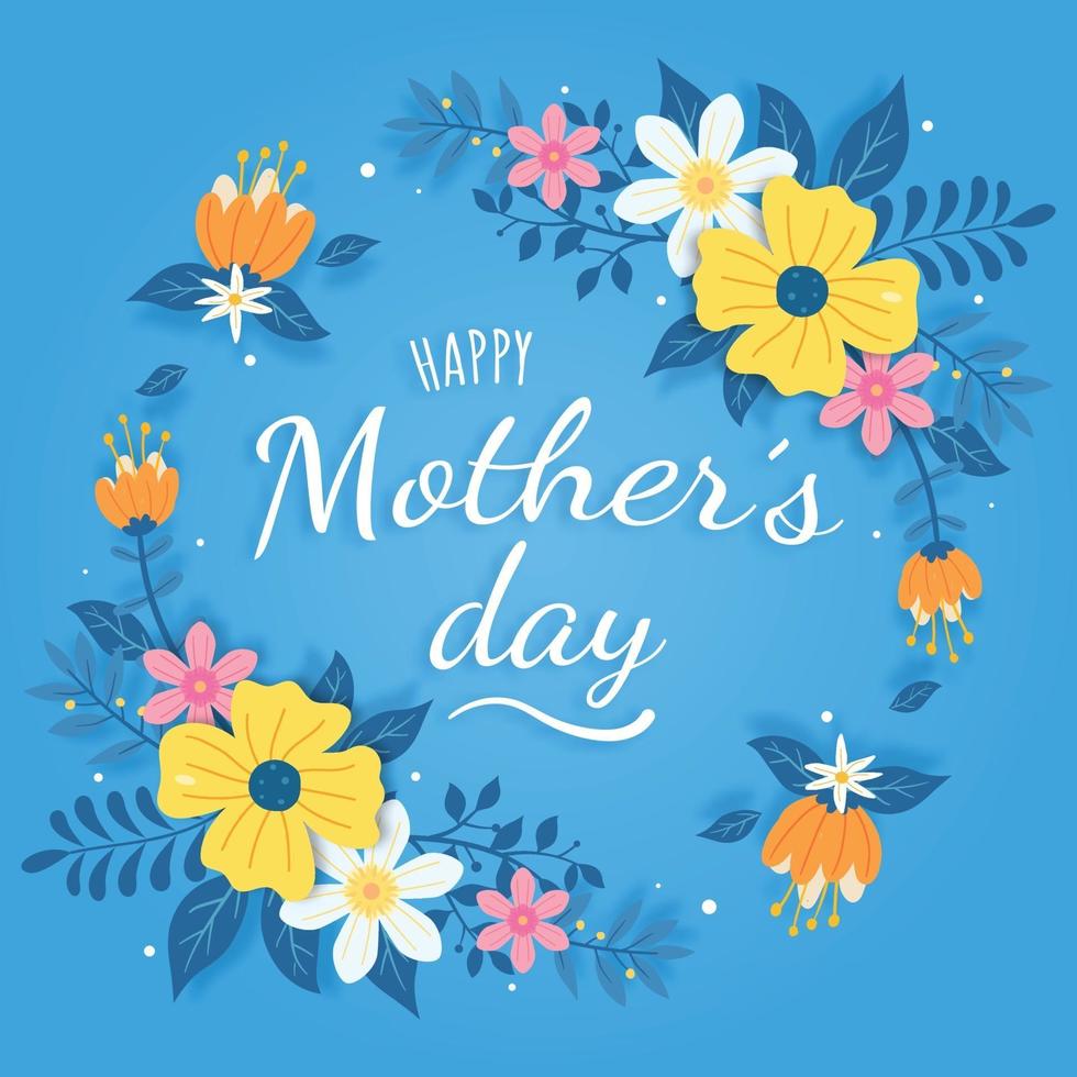 diseño de tarjeta de felicitación del día de la madre feliz vector