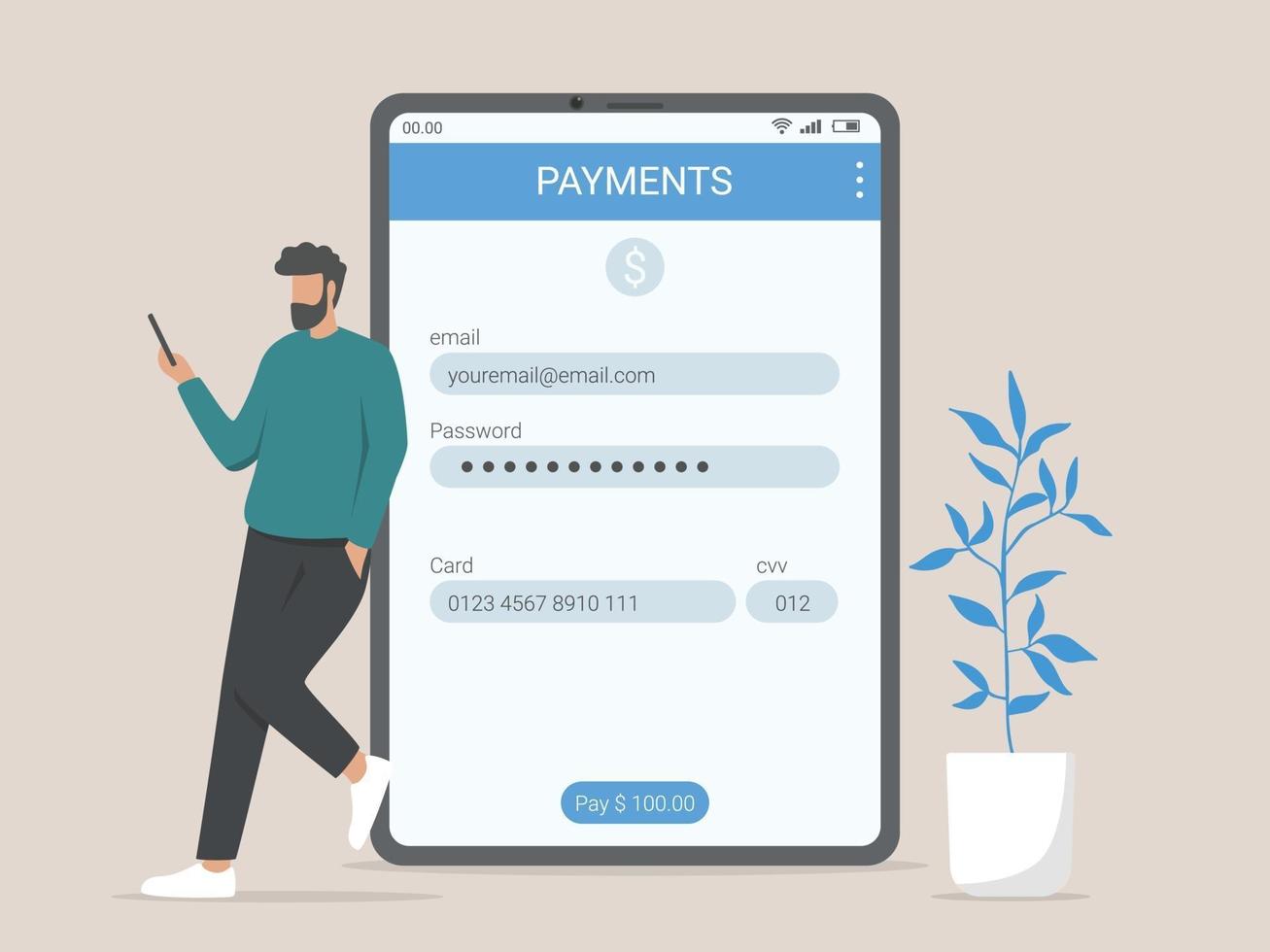 Online payment information concept illustration vector