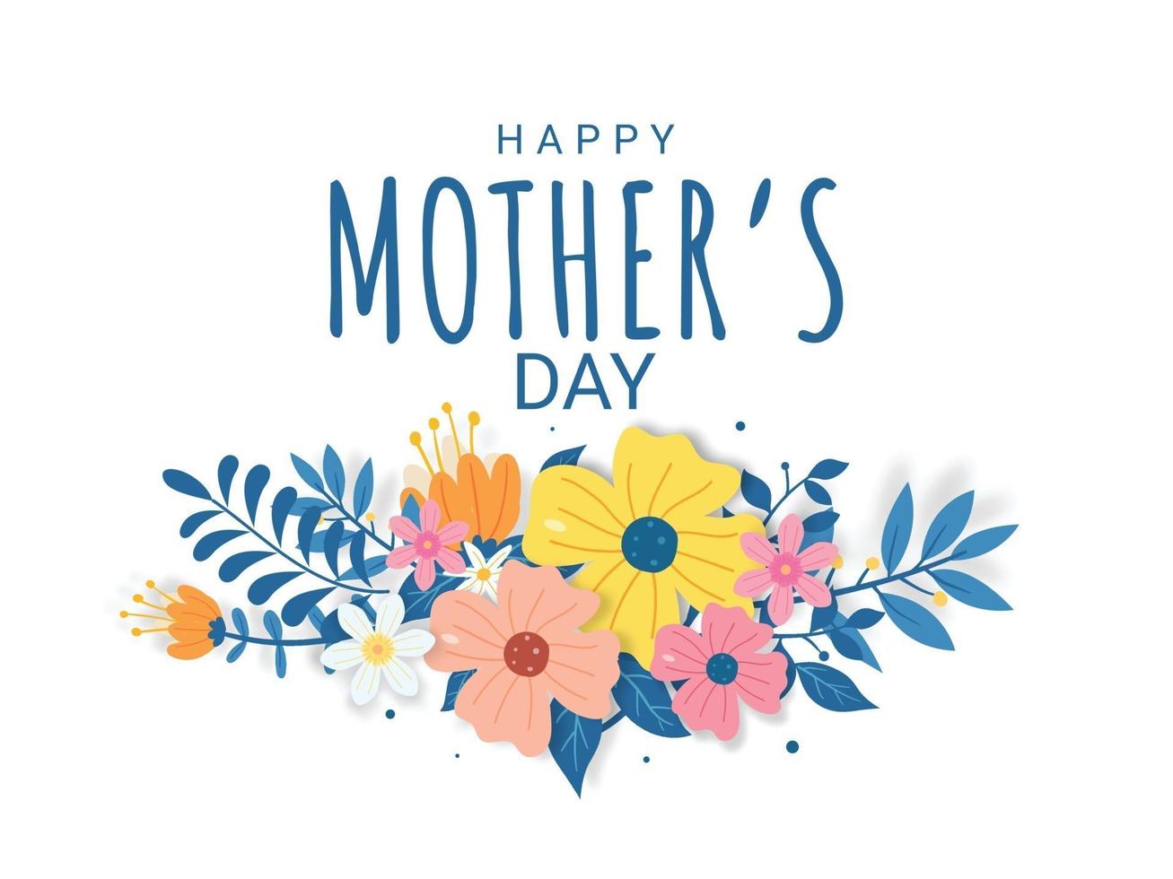 Happy Mother's Day lettering on a white background illustration vector