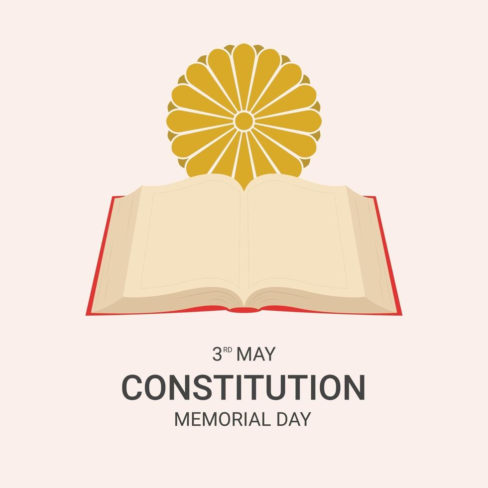 3rd May Constitution memorial day in japan illustration vector