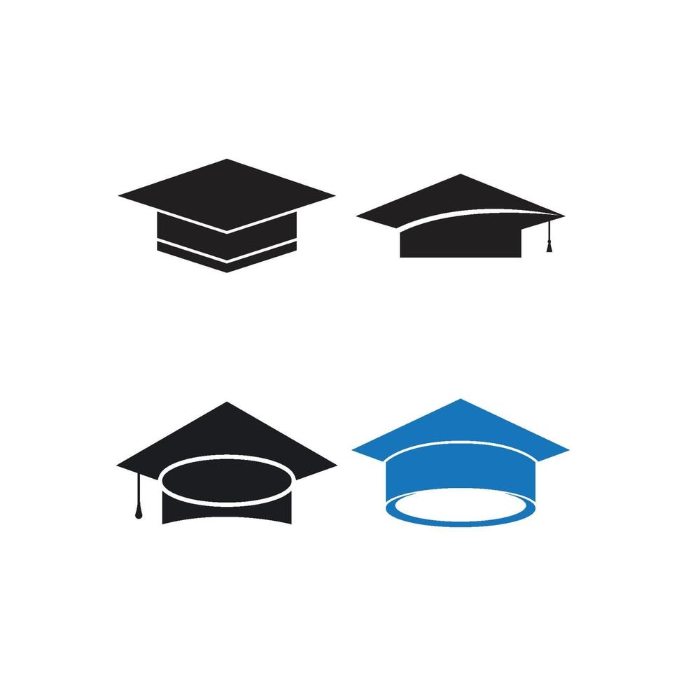 conjunto de logotipo de gorra de graduación vector
