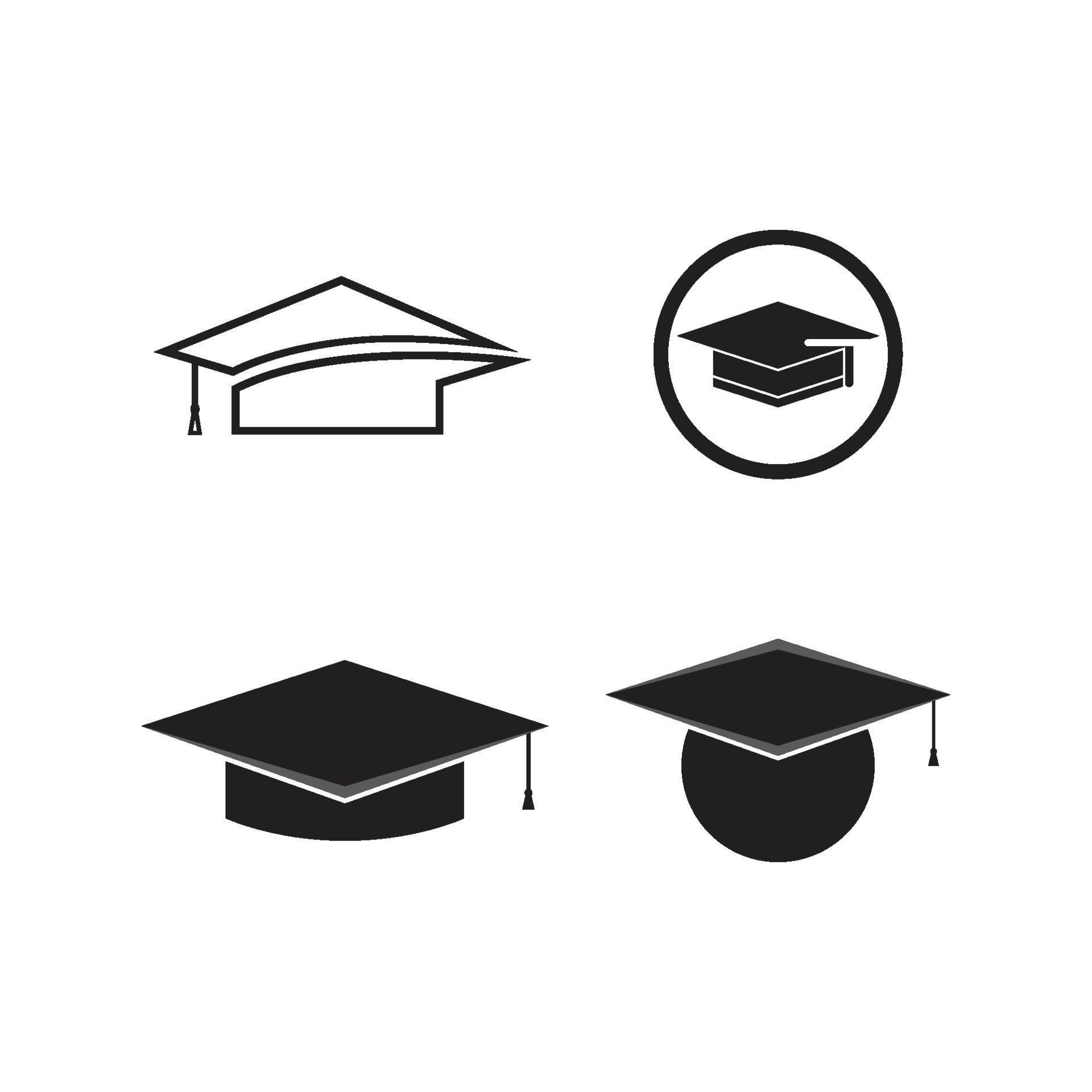 Graduation cap logo set 2135675 Vector Art at Vecteezy