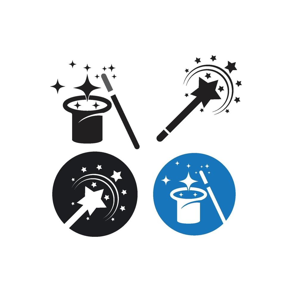 magic wand logo set vector
