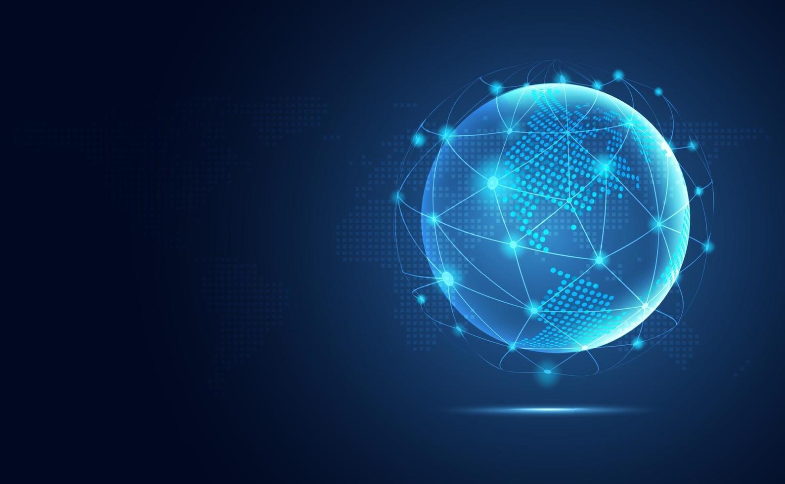 Futuristic blue earth abstract technology background vector