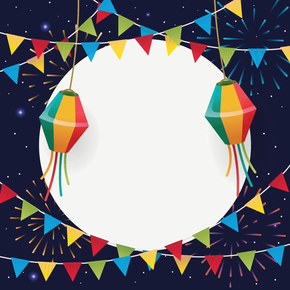 Festa Junina Background with Flag and Lantern vector