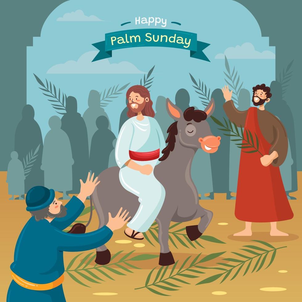 Flat Palm Sunday Concept vector