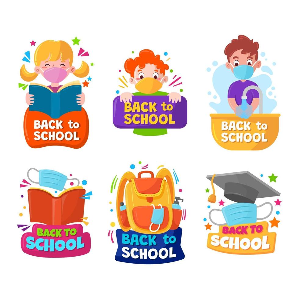 Stickers of School and Education vector