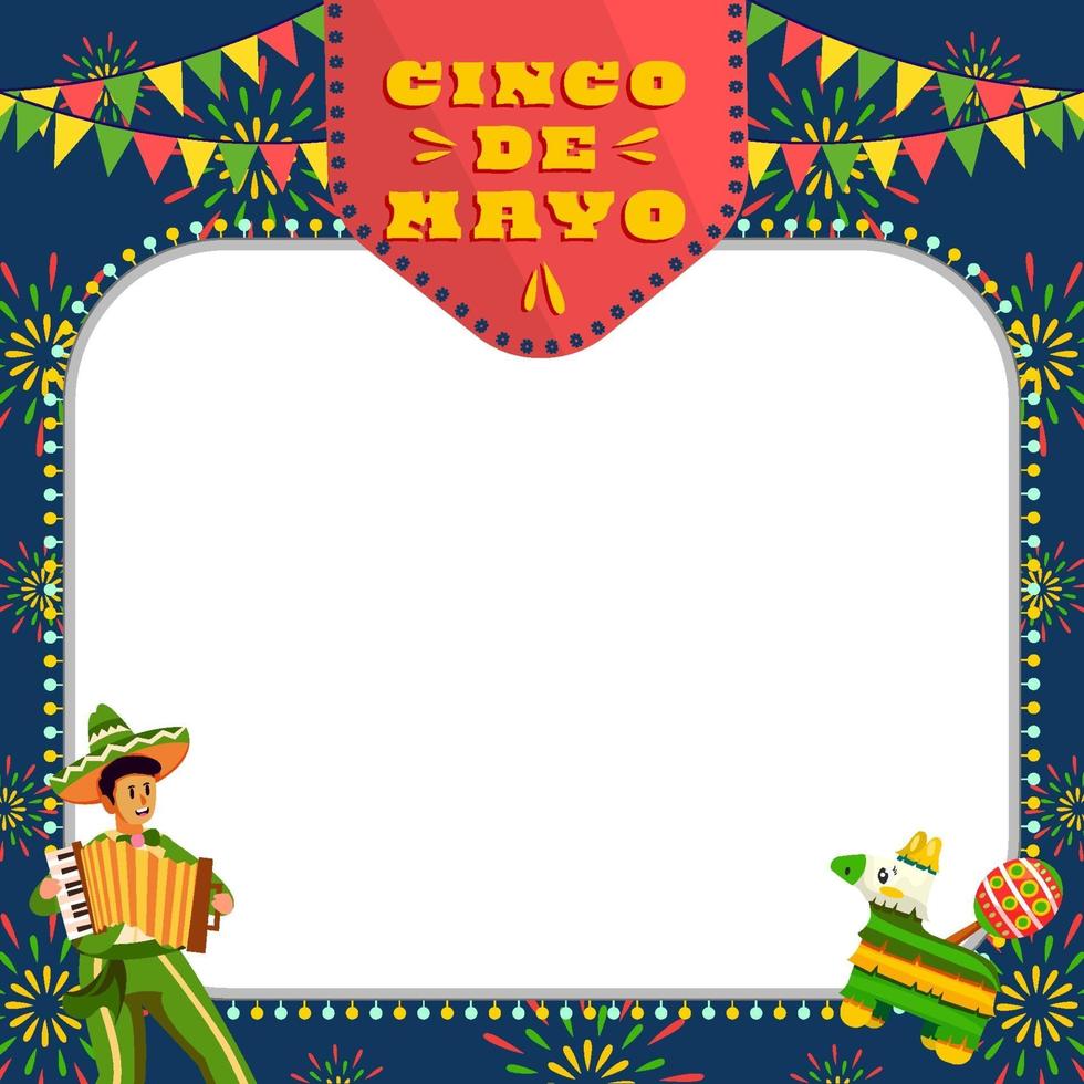 Musicians Playing The Accordion in Cinco De Mayo vector
