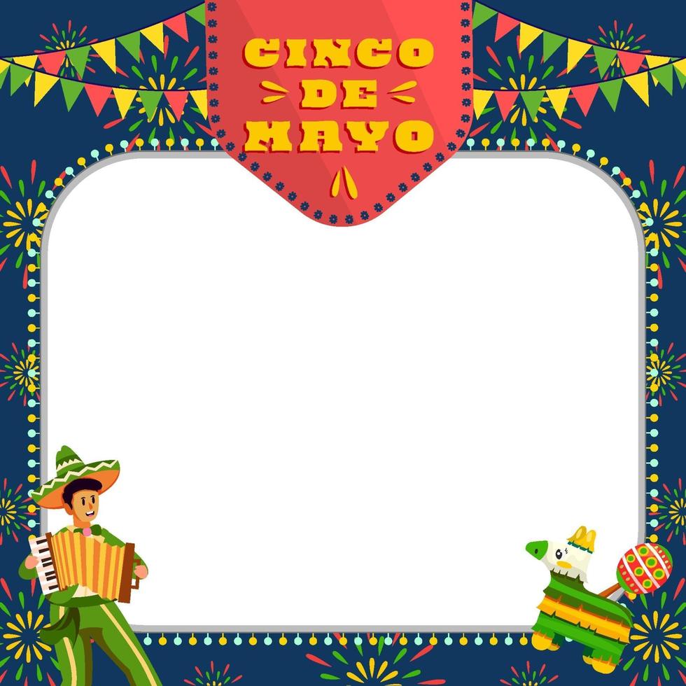 músicos tocando el acordeón en cinco de mayo vector