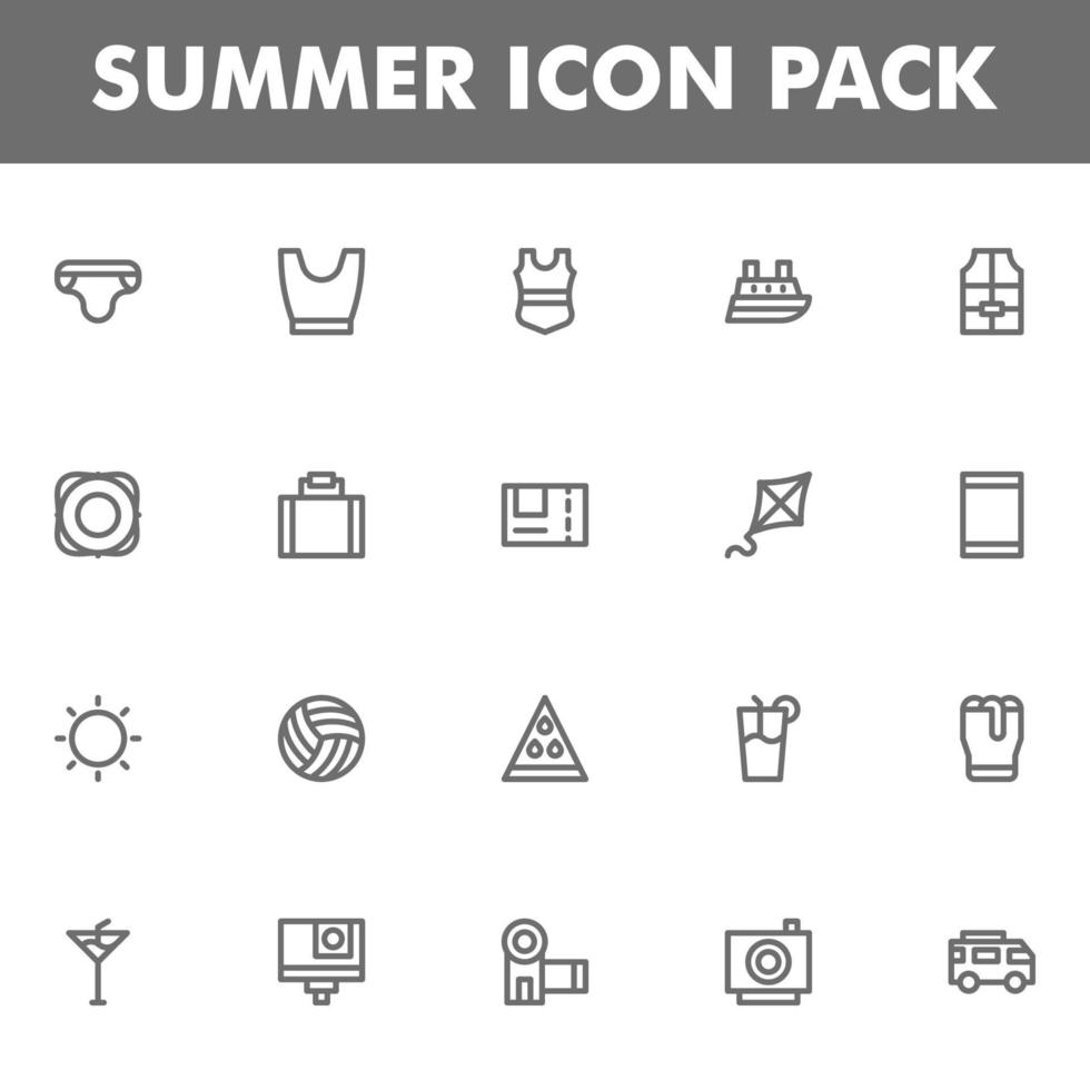 paquete de iconos de verano sobre fondo blanco vector